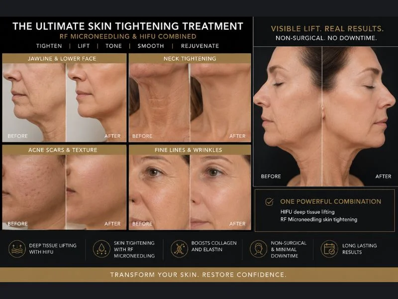 Results of combined treatment for the ultimate skin tightening treatment Huntingdon